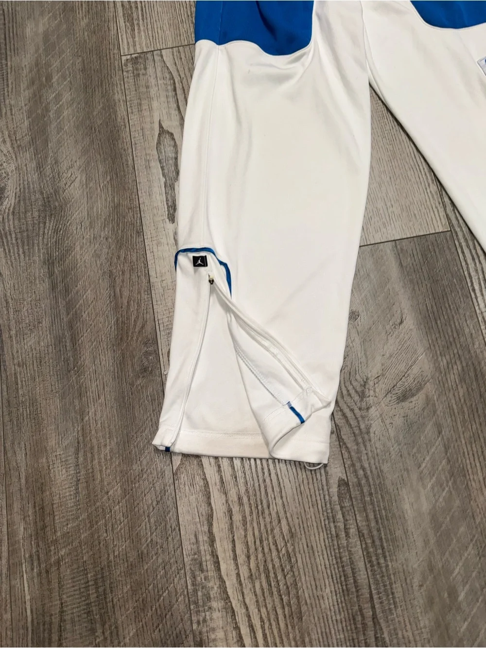Vintage 90s Air Jordan white blue basketball pants joggers